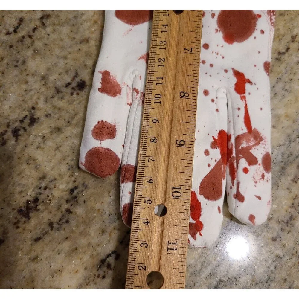 Vintage Size XXL Stretch Long Formal Fake Bloody Horror Zombie Costume Gloves - Picture 13 of 15